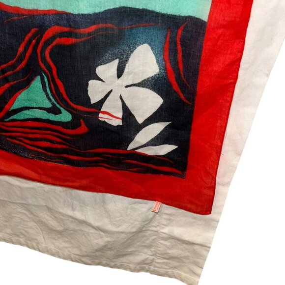 Italian vintage cotton postcard print tropical palm tress sarong pareo w… - Picture 3 of 4